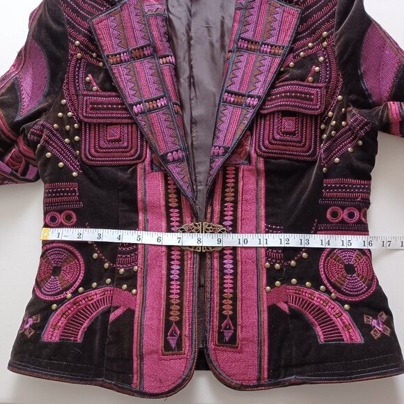 Peter Nygard Velvet Embroidered Vintage Jacket - Picture 14 of 16